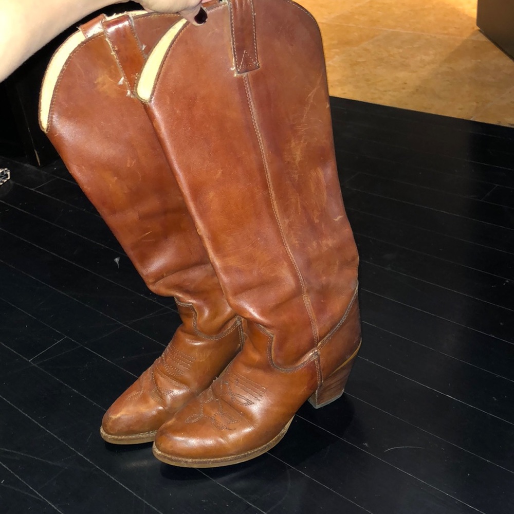 Like new Zodiac brown knee high cowboy boots